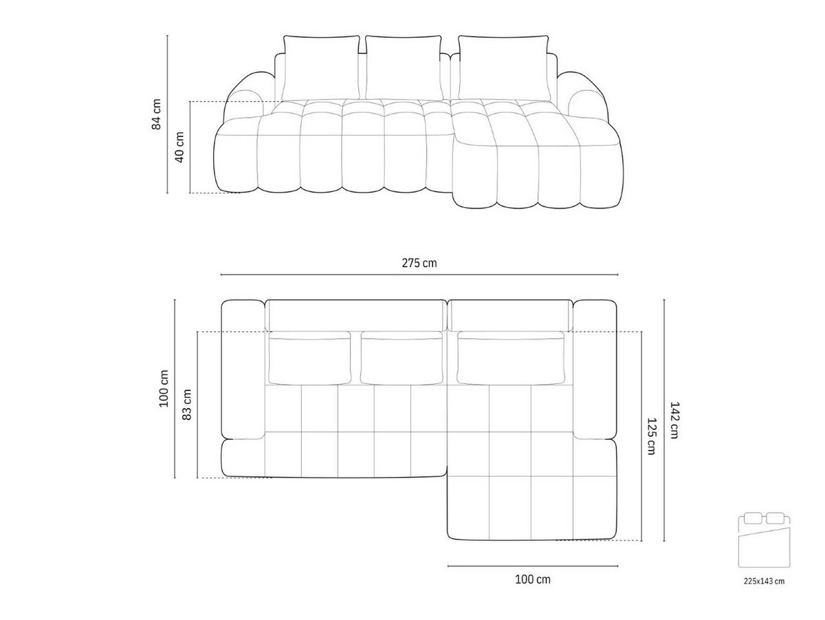 AUSKLAPPBARES-ECKSOFA rechts mit Container Linz aus Samt petrol 3 Sitzplätze - Petrol, Textil (142/275cm) - Cosmopolitan Design