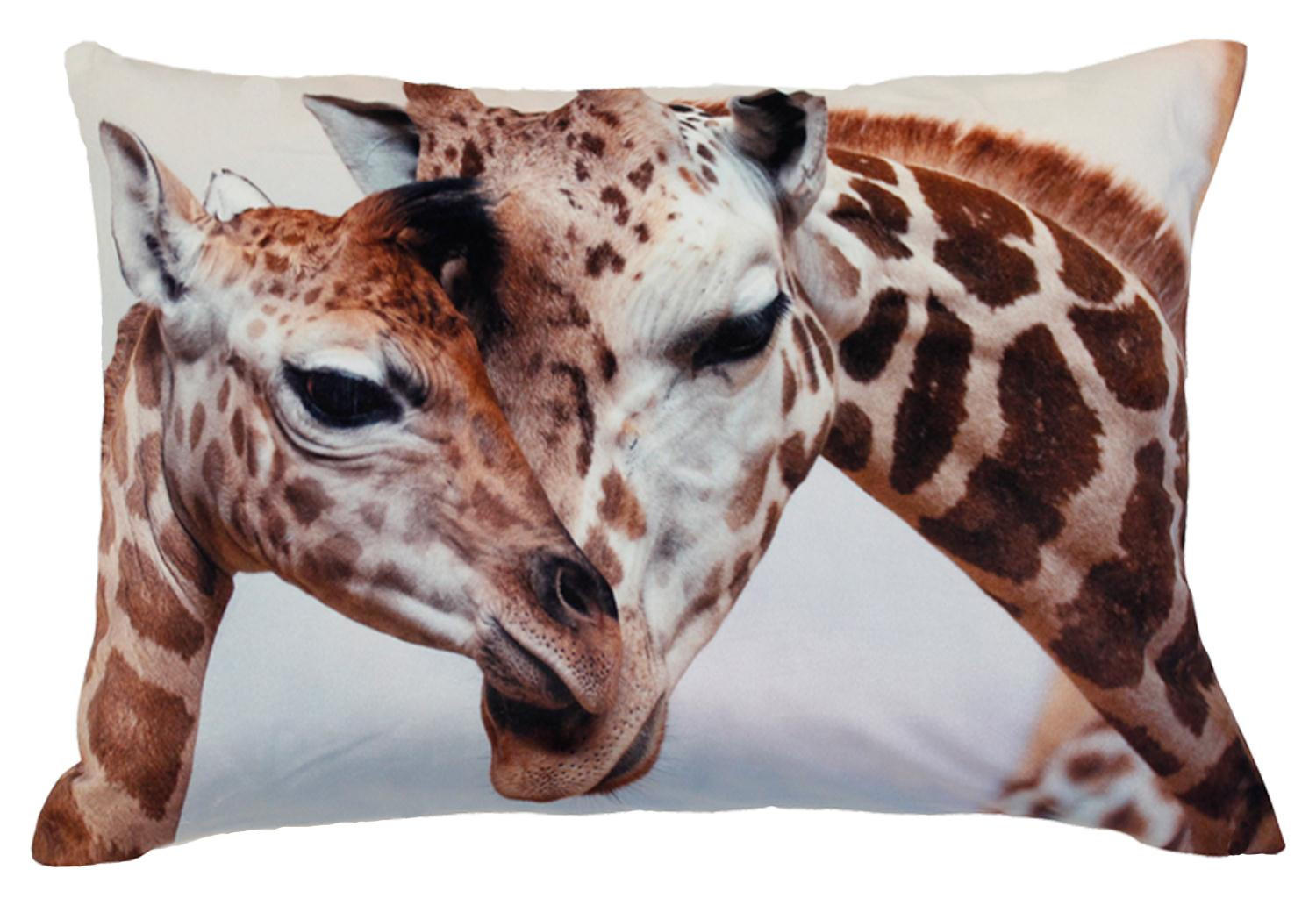 KISSENHÜLLE Kurzplüsch Fotodruck Giraffen 40/60 cm - Multicolor, Textil (40/60cm) - TiborTex