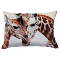 KISSENHÜLLE Kurzplüsch Fotodruck Giraffen 40/60 cm - Multicolor, Textil (40/60cm) - TiborTex