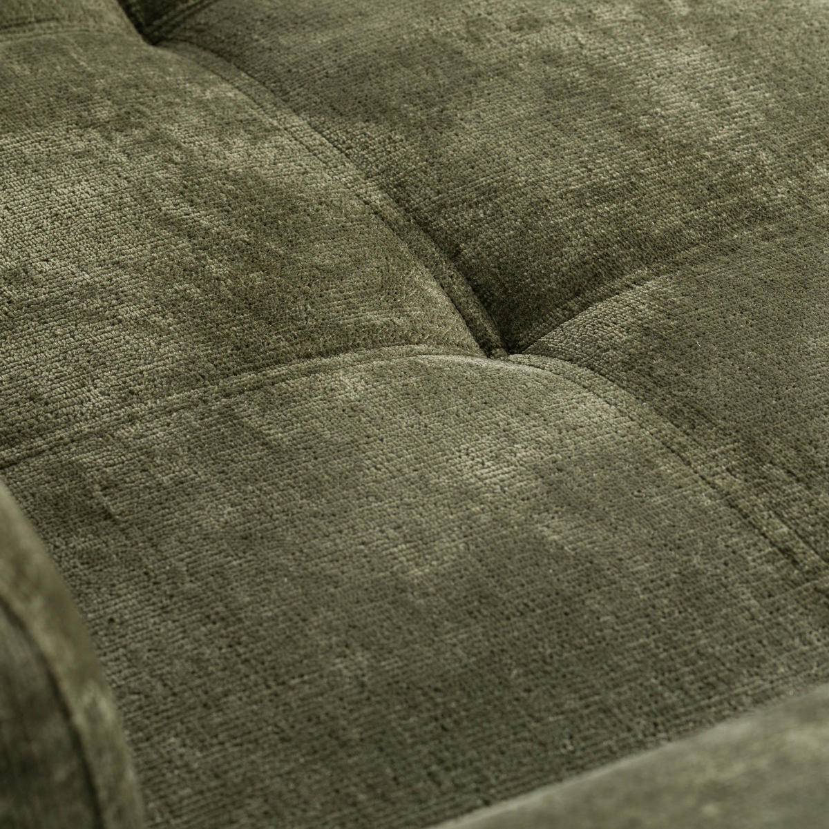 ECKSOFA Ottomane links Chenille 284x208x79 grün VALENTINA - Grün, Kunststoff (284/208cm) - Massivmoebel24