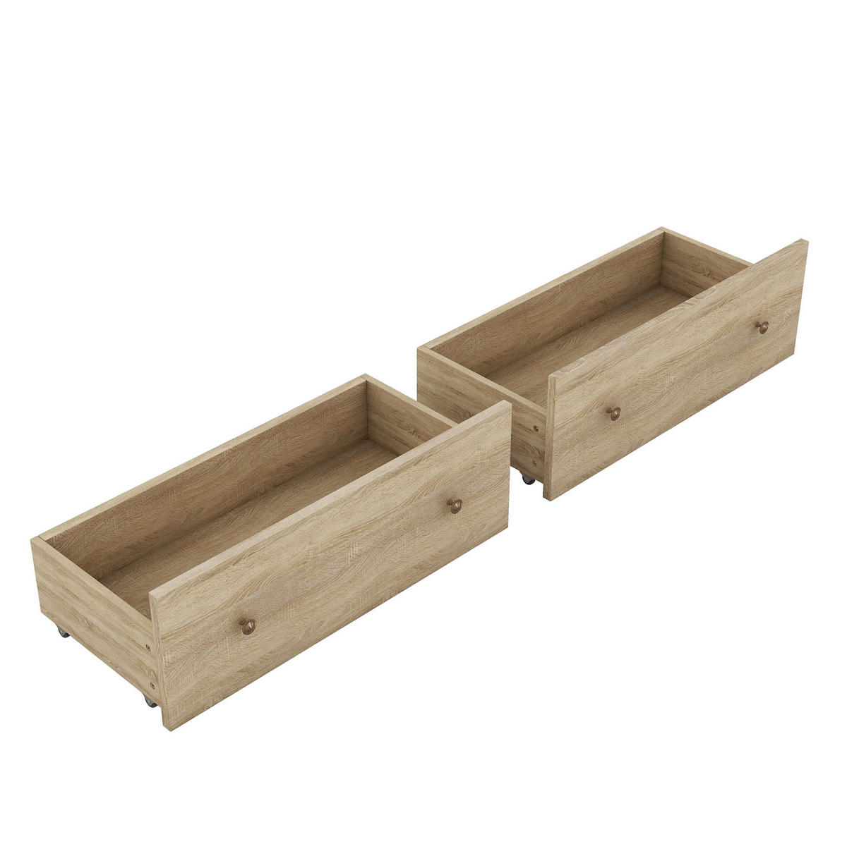 BETT 160/200 cm Natur aus Spanplatte mit Stauraum und USB-Ladefunktion - Naturfarben, Holzwerkstoff (160/200cm) - OKMYHOME