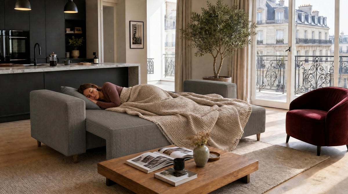 ECKSOFA mit Schlaffunktion und Bettkasten Rio, Ecksofa Cordstoff Grau, Ottomane Universal, 249x142 cm - Grau, Textil (249/142cm) - Marpur