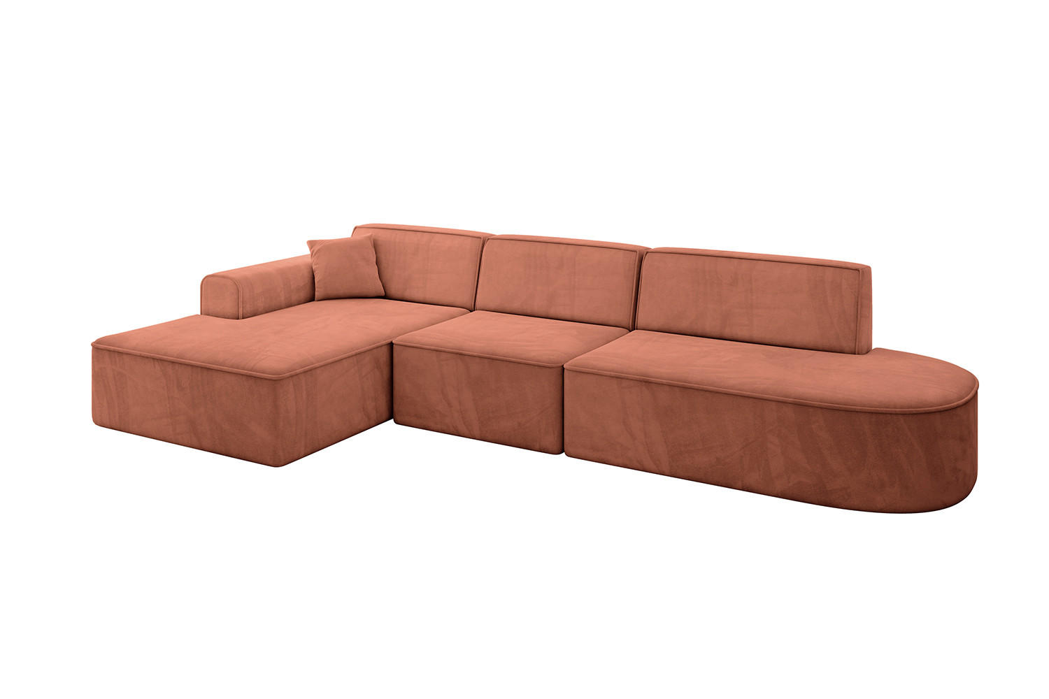 ECKSOFA Ottomane Links IREA-L2-v3 - 318x165x76 cm Apricot - Koralle, Holzwerkstoff/Textil (318/165cm) - ALTDECOR