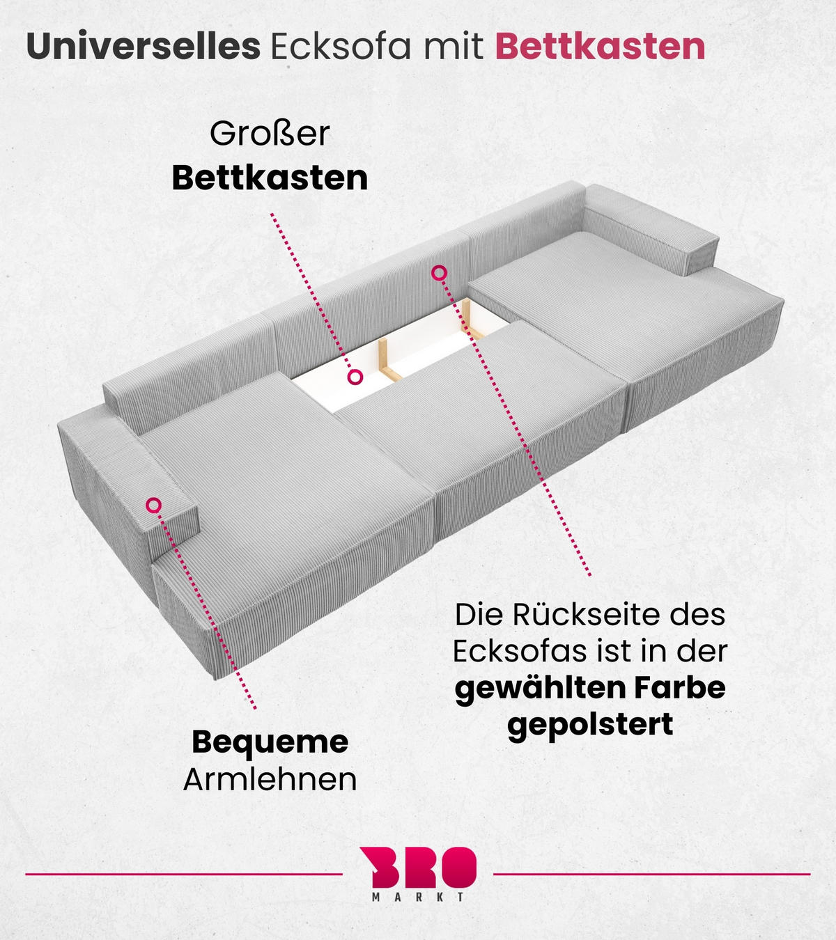 WOHNLANDCHAFT Pablo U mit Schlaffunktion Gelb Cord - Gelb, Textil (398/85/148cm) - Bromarkt