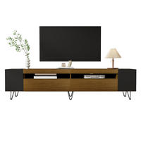 TV-SCHRANK in Schwarz und Holzoptik mit Türen 180/36/43 cm - Eichefarben, Holzwerkstoff (180/43/36cm) - Redom