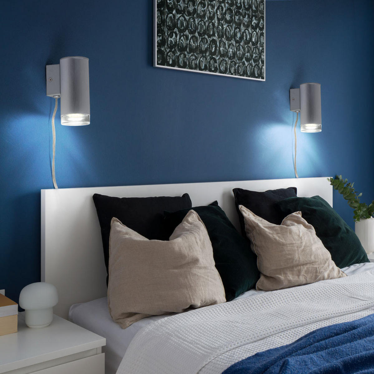 LED WANDLEUCHTE Aluminium Silber 2er Set - Silberfarben, Metall (6.5/15/9cm)