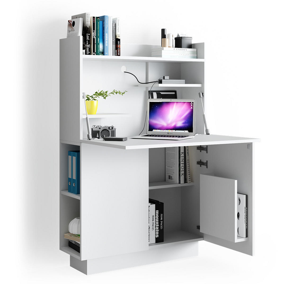 SEKRETÄR SCHREIBTISCH Alena Weiß 85 x 27 cm - Weiß, Holzwerkstoff (27/85/118.9cm) - Vicco