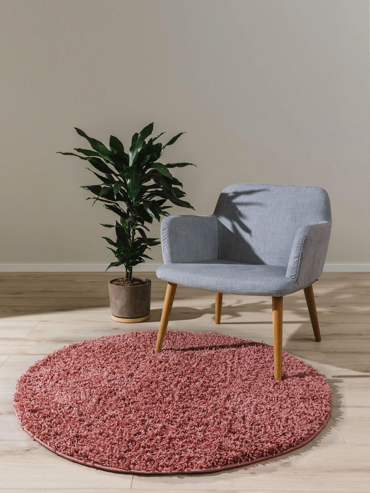 HOCHFLORTEPPICH Soho Rosa ø 160 cm rund - Rosa, Kunststoff (160/160cm) - benuta