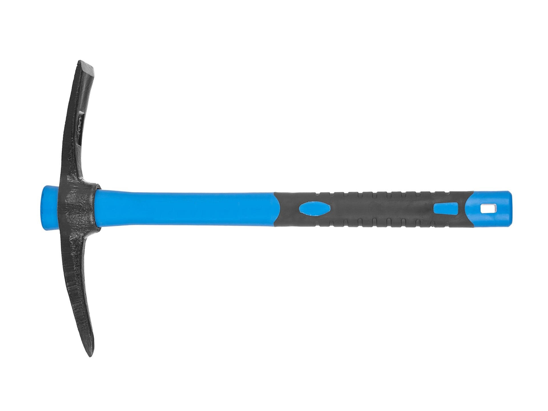 MINI KREUZHACKE Fiberglasstiel, Spitz / Querschneide 500g, Spitzhacke - Blau, Metall (10/5/38cm) - TRIZERATOP