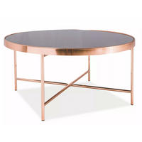 COUCHTISCH Gina schwarz / Kupfer 82 / 82 / 40cm - Schwarz/Kupferfarben, Glas/Holz (82/82/40cm) - Feldmann-Wohnen
