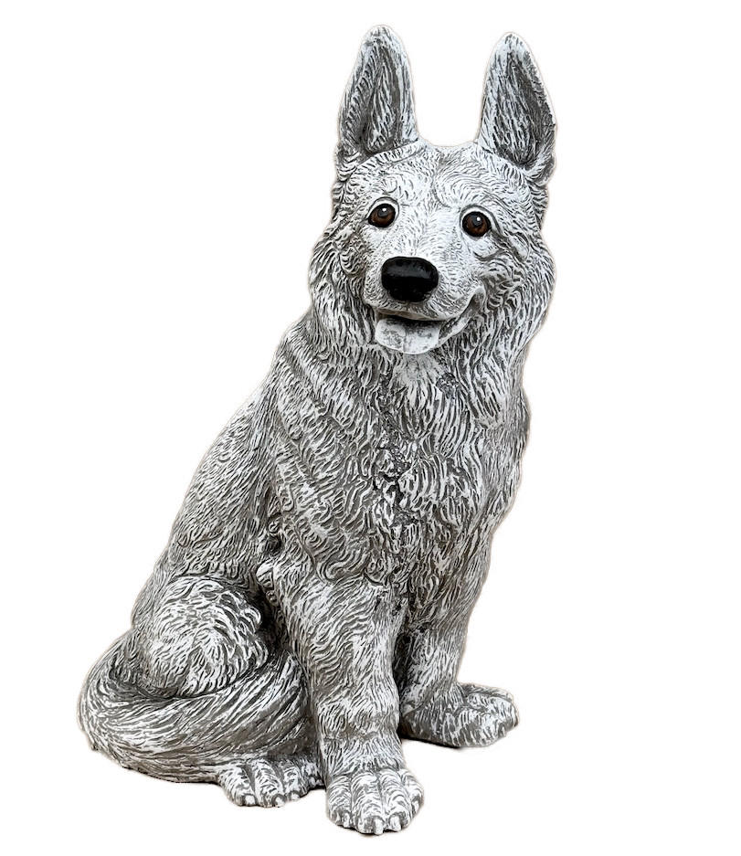 STEINFIGUR Schäferhund gross - Grau, Stein (20/39/17cm) - stoneandstyle