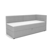 BOXBETT MILA 100/200 in Cord/Velours Hellgrau H3 rechts - Hellgrau, Holz/Holzwerkstoff (100/200cm) - Deine Möbel 24