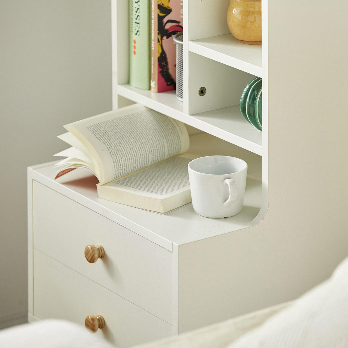 NATTBORD Vit 81x43x36cm - Vit, Träbaserade material (43/81/36cm) - SoBuy