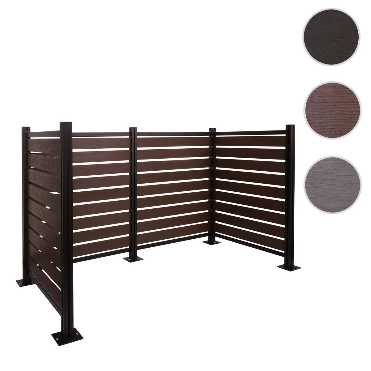 OGRAJA ZA SMETIŠČNE KONTENEJERJE Rjava - rjava, kovina (206/130/110cm) - MCW