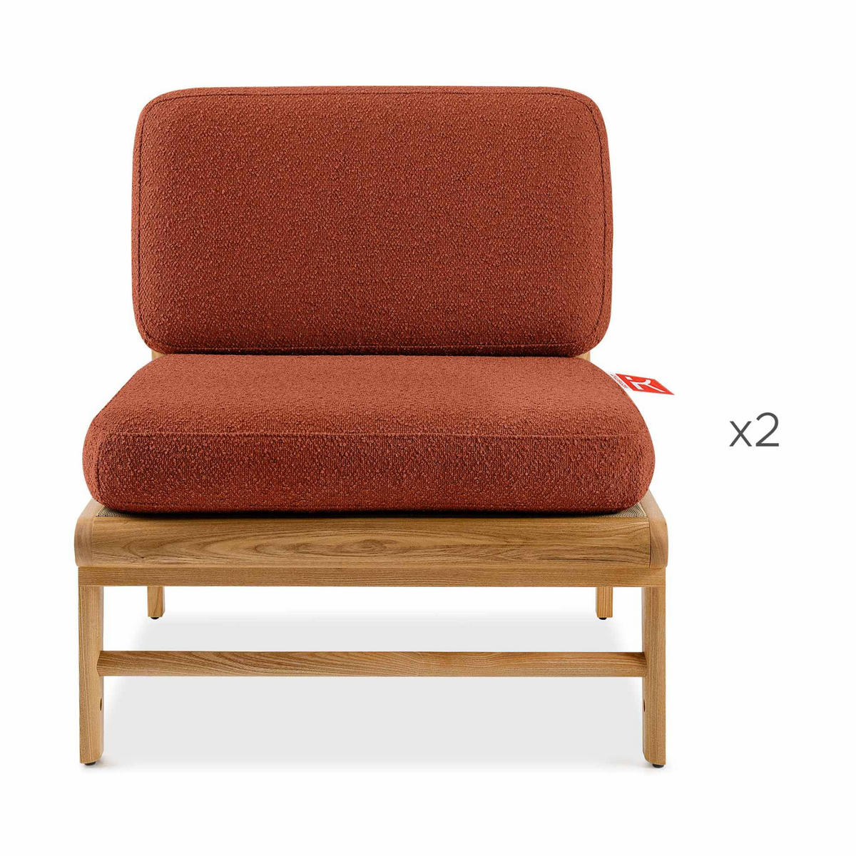 LOUNGESOFA ATREDA rechts - Orange, Holz/Textil (315/80/175cm) - KONSIMO®