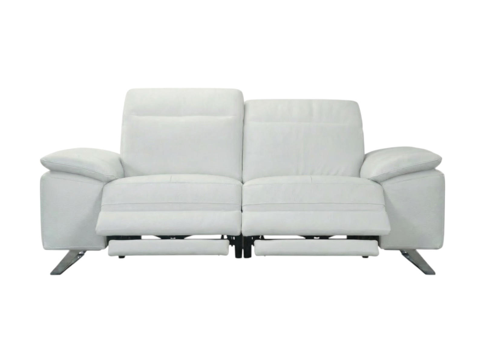 2-SITZER Sofa Genius Echtleder mit 2 x Relaxfunktion Weiß - Weiß, Leder/Metall (180/80/104cm)