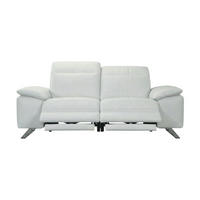 2-SITZER Sofa Genius Echtleder mit 2 x Relaxfunktion Weiß - Weiß, Leder/Metall (180/80/104cm)