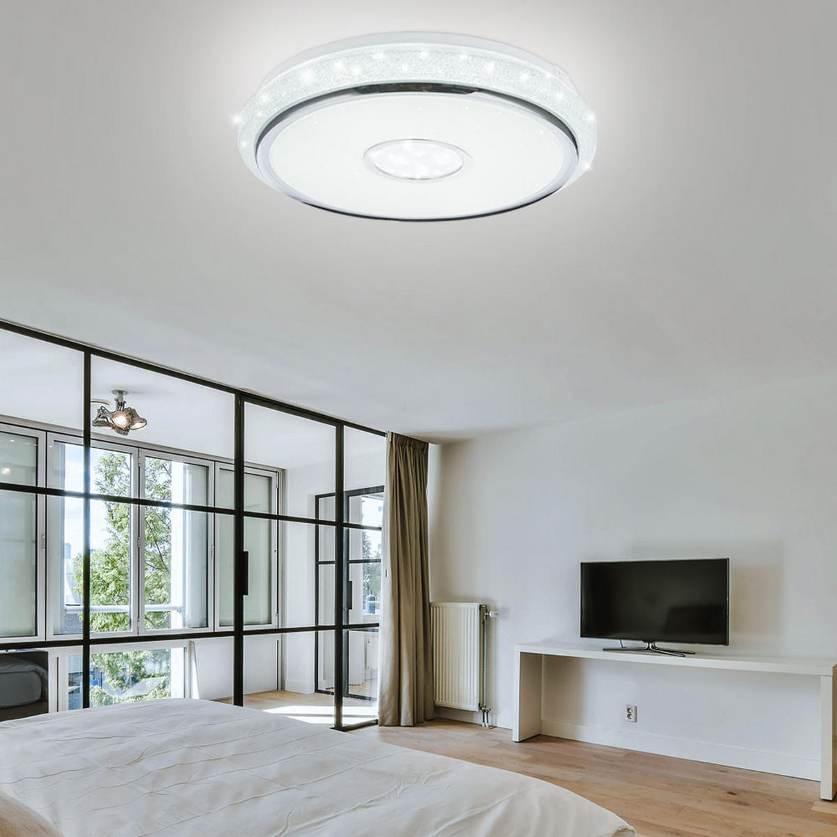 LED DECKENLEUCHTE DANI weiß Kristall - Weiß, Kunststoff (50/50/9.5cm)