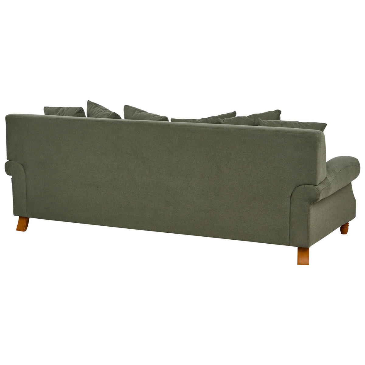 3-SITZER-SOFA dunkelgrün Eike - Dunkelbraun/Grün, Textil (229/82/102cm) - Beliani