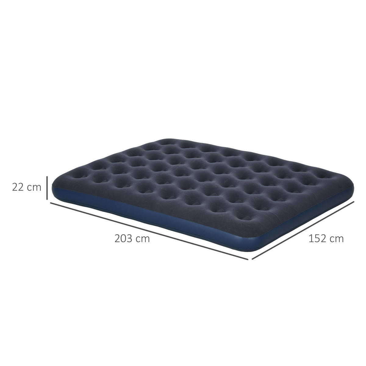 LUFTMATRATZE DE-18897 2 Personen, integrierte Handpumpe Blau - Blau, Kunststoff - ComfortXL