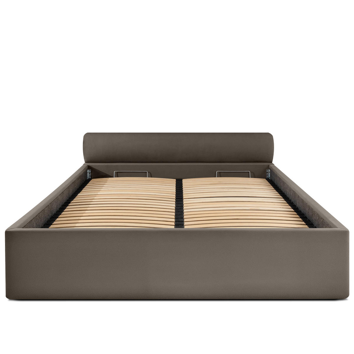POLSTERBETT LUNEO - Schwarz/Braun, Holz/Holzwerkstoff (162/204cm) - KONSIMO®