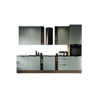 KÜCHENZEILE 330 cm – Sorento K43-G330 – in Grün / Matt - Dunkelbraun/Schwarz, Holz/Metall (330/247/58cm) - ROYAL24_MARKT