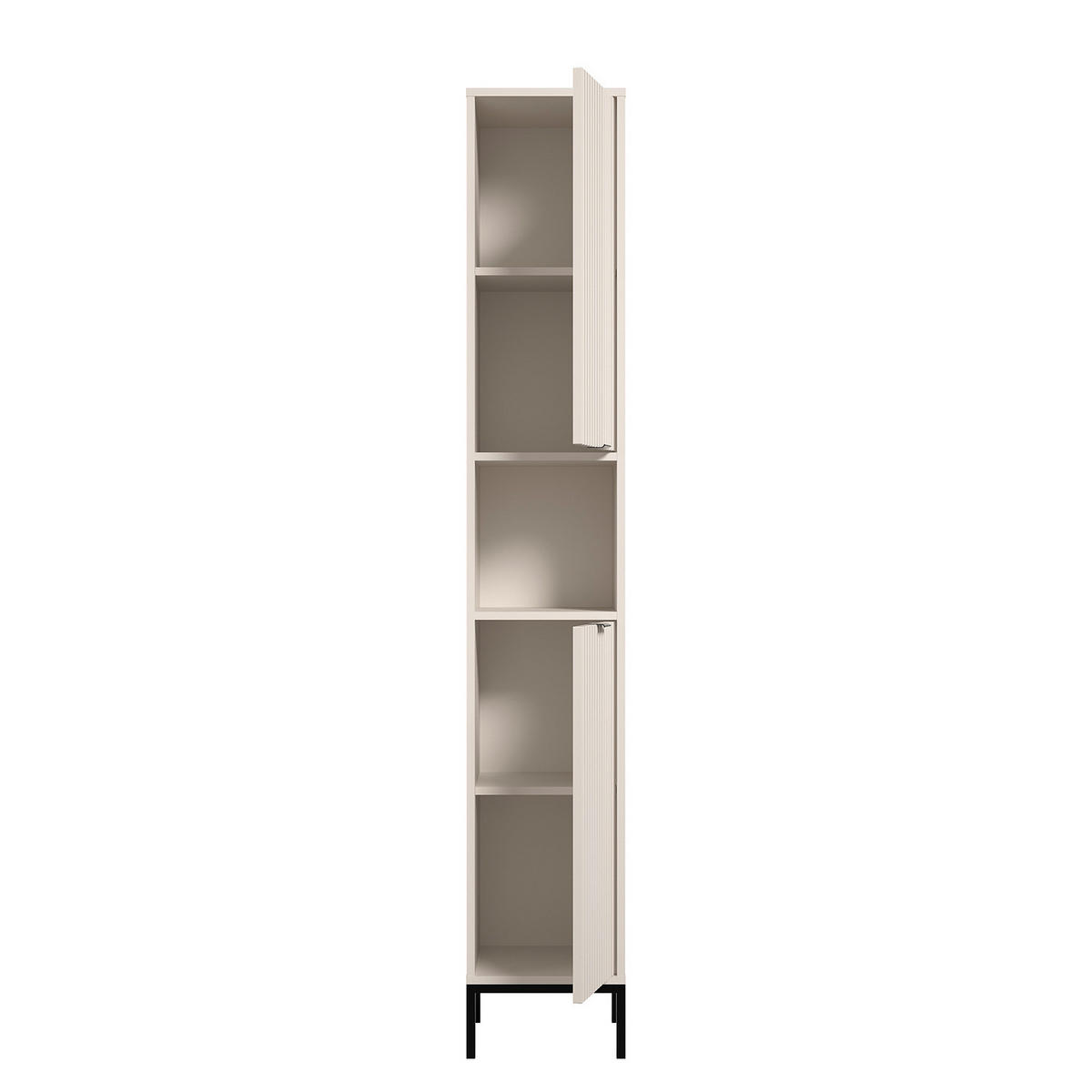 HOCHSCHRANK - MDF / Spanplatte - Kaschmir/Schwarz, Holzwerkstoff/Metall (32/195/32cm) - home24