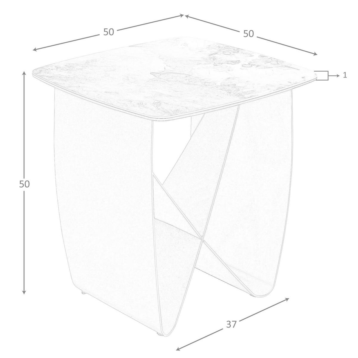 BEISTELLTISCH quadratisch Beige Braun Taupé 50/50/50 cm - Beige, Stein/Metall (50/50/50cm) - ANGEL CERDA