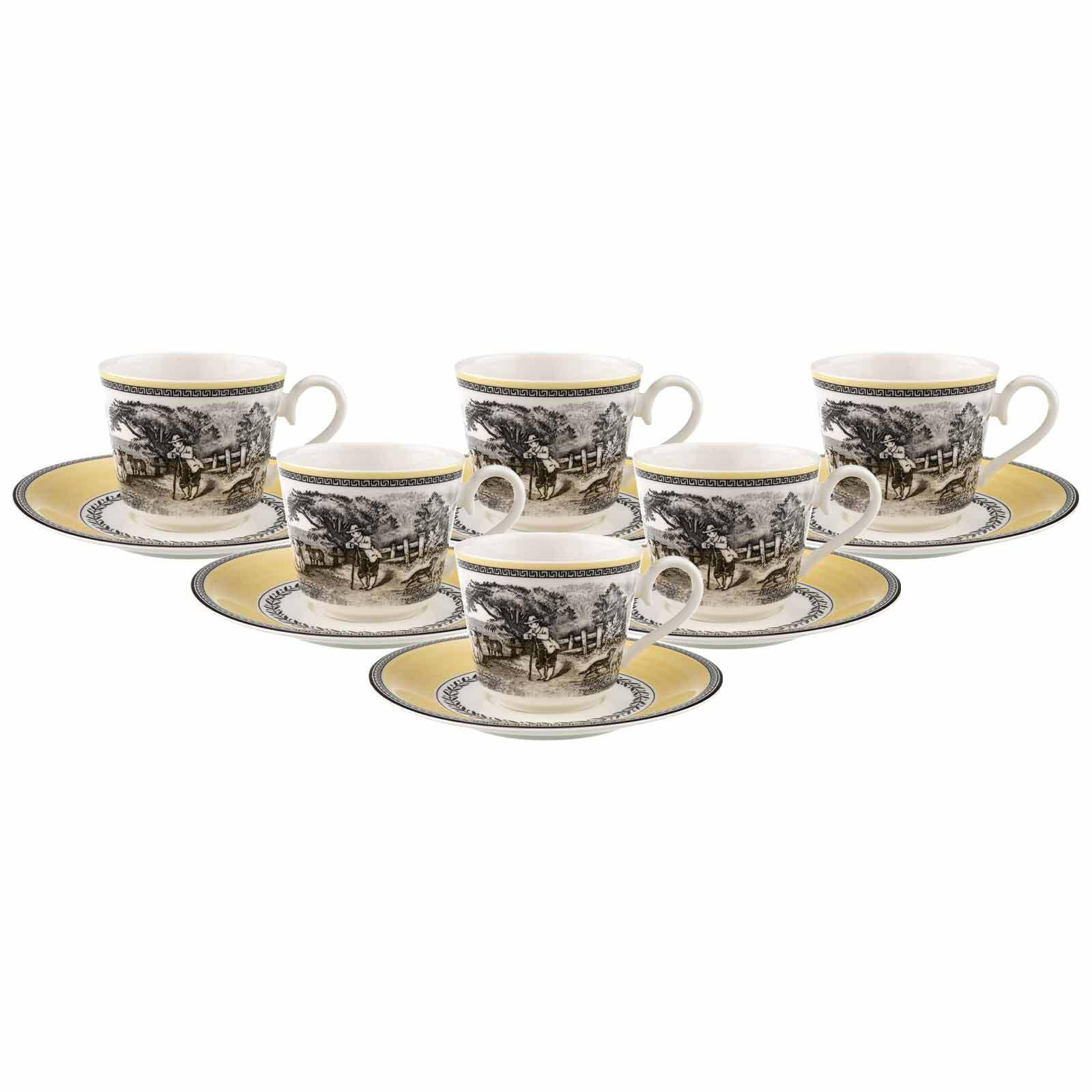 FRÜHSTÜCKSTASSEN MIT UNTERTASSEN Audun Ferme bunt 350 ml 6er Set - Multicolor, Keramik (18/10.5/18cm) - Villeroy & Boch