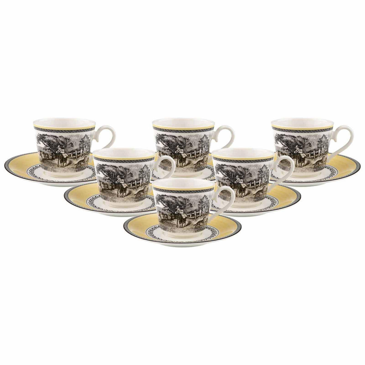 FRÜHSTÜCKSTASSEN MIT UNTERTASSEN Audun Ferme bunt 350 ml 6er Set - Multicolor, Keramik (18/10.5/18cm) - Villeroy & Boch