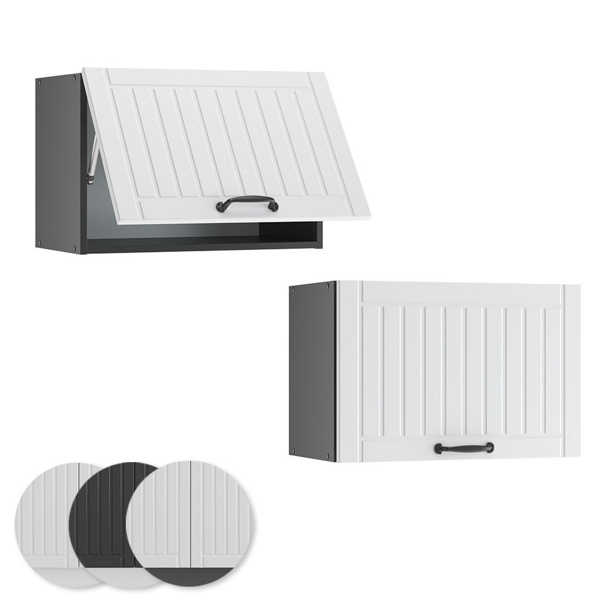 HÄNGESCHRANK Fame-Line Weiß Landhaus 60 cm Flach - Anthrazit/Creme, Holzwerkstoff (60/40/34.1cm) - Vicco