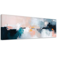 LEINWANDBILD Pastellfarbene Abstraktion 90x30cm - Multicolor, Textil (90/30cm) - Feeby