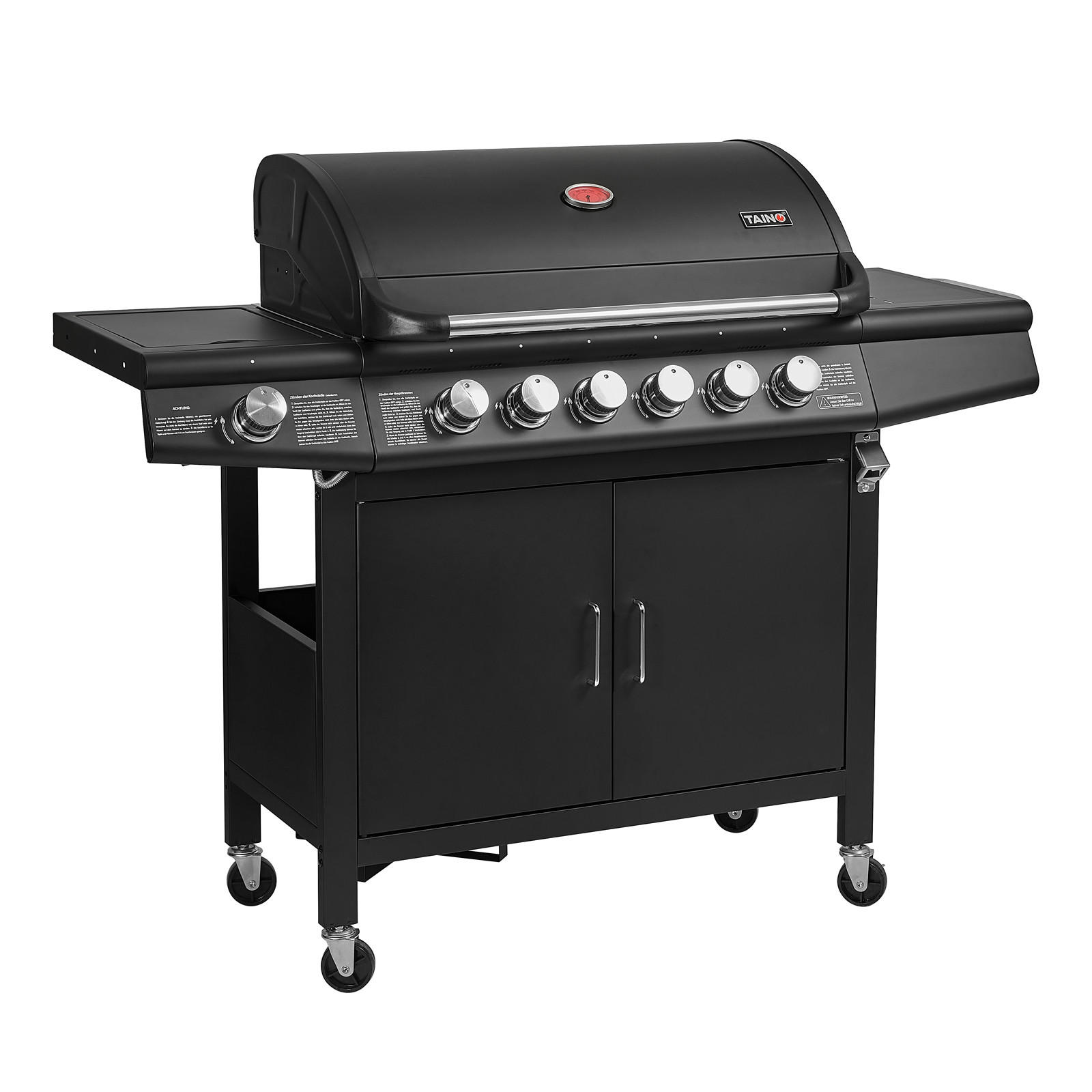 GASGRILL RED 6+1 - Schwarz, Metall (135/114/54cm) - TAINO