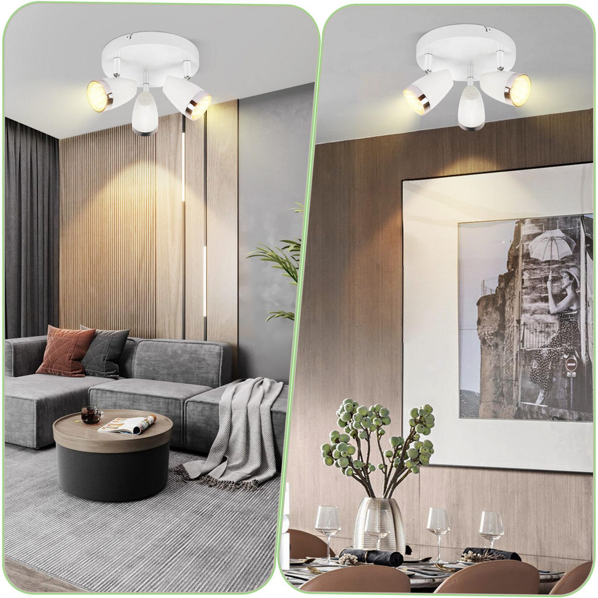 DECKENSTRAHLER Glorion 15.5/19/60 cm - Weiß, Kunststoff (60/15.5/19cm) - ZMH