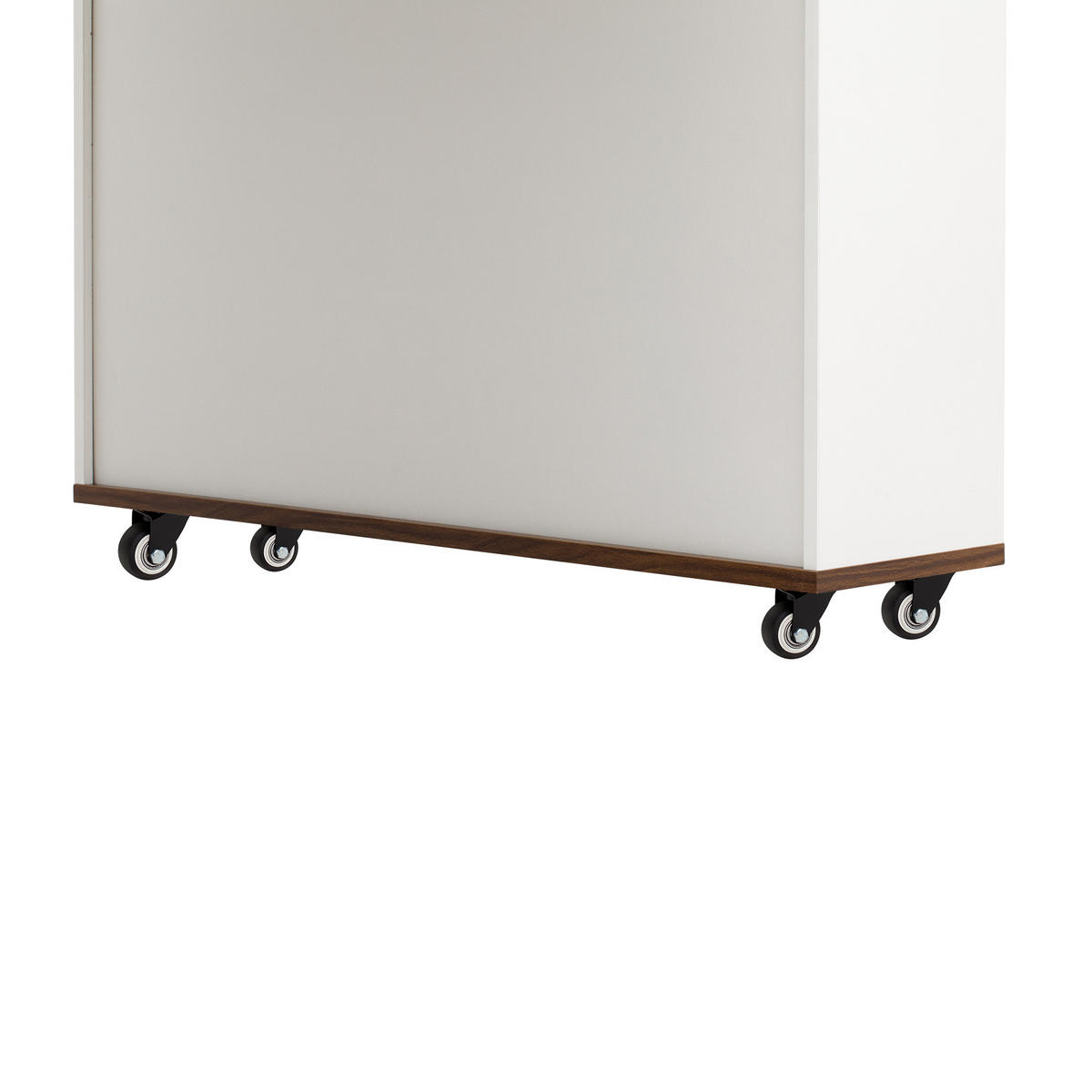 KÜCHENINSEL aus MDF 50.5-187.5x110.5x95.5 cm Weiß/Walnuss mit Ausziehtisch & Steckdosen - Weiß/Braun, Holzwerkstoff (187.5/95.5/110.5cm) - Modfu