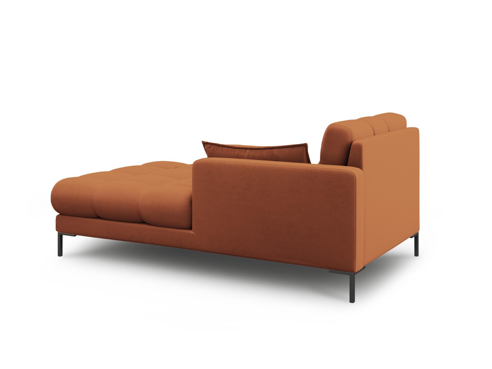 CHAISELONGUE rechts Mamaia aus strukturiertem Stoff ziegelstein - Braun, Textil (102/75/185cm) - Micadoni