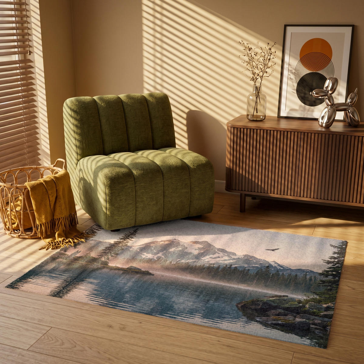 KOBERCE - Hory - Voda - Stromy - 120x80 cm - viacfarebná, textil/plast (120/0.4cm) - OnlyWow
