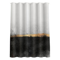 DUSCHVORHANG Abstrakter Goldener Horizont Schwarz Weiß 180/180 cm - Schwarz, Textil (180/180cm) - Bilderwelten