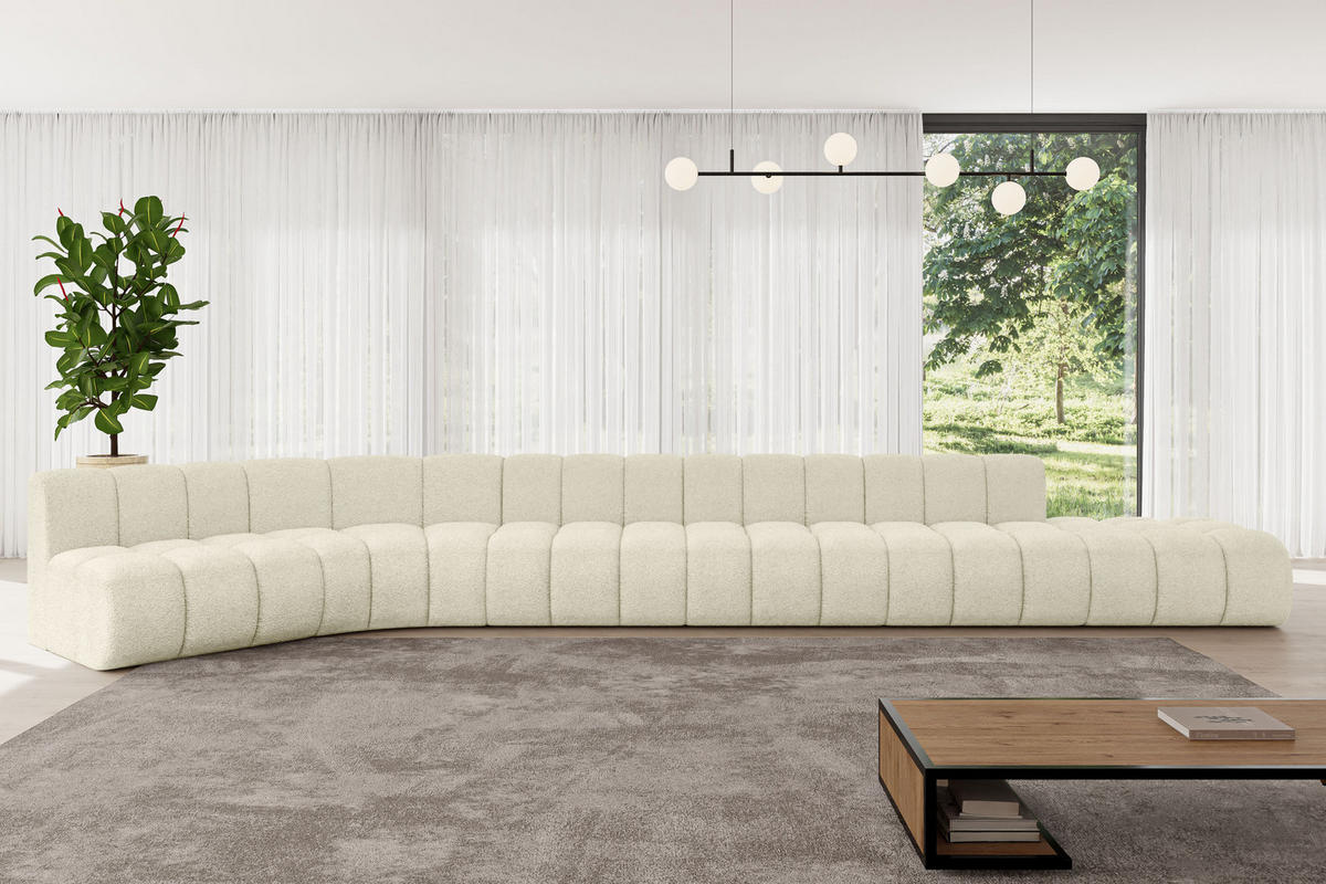 ECKSOFA modulares Sofa Brilo-L3 - 562x174x70 cm Beige - Beige, Holzwerkstoff/Textil (562/174cm) - ALTDECOR
