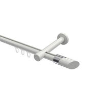 INNENLAUF-GARDINENSTANGEN-SET Prestige Verano 320 cm (geteilt in 2 x 160 cm), 1-läufig, 20 mm Ø Weiß - Chromfarben/Weiß, Metall (320cm) - INTERDECO