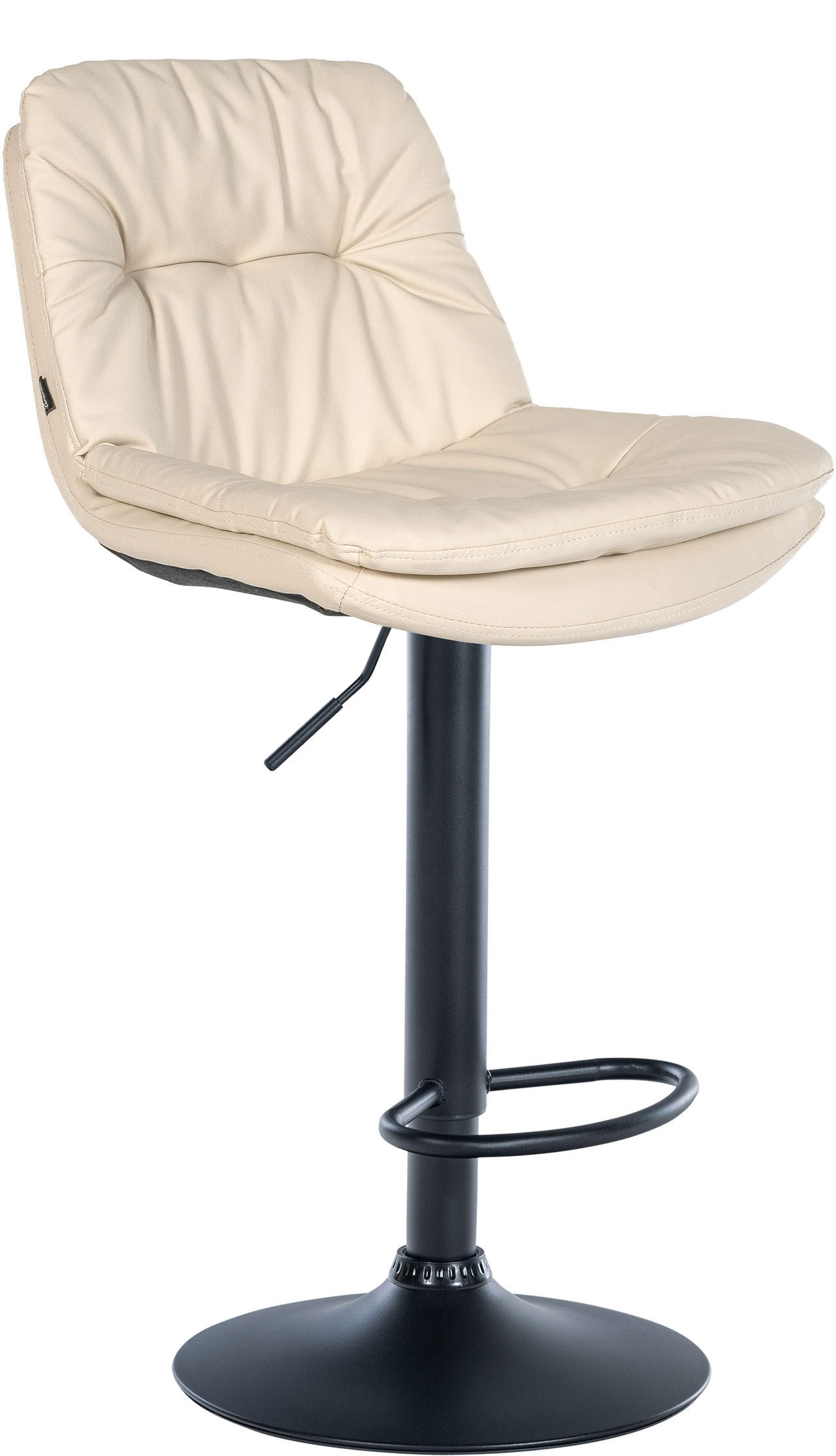 BARHOCKER Lederlook creme - Creme/Schwarz, Textil (46/92/54cm) - CLP