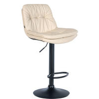BARHOCKER Lederlook creme - Creme/Schwarz, Textil (46/92/54cm) - CLP