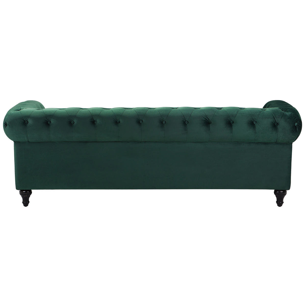 3-SITZER-SOFA Samtstoff Grün Chesterfield - Hellgrün, Textil (202/70/75cm) - Beliani