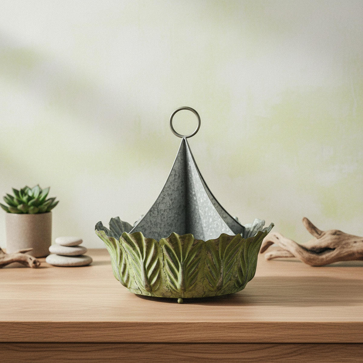 BLUMENTOPF Marina Grün 40/40/45 cm Metall - Grün, Metall (40/45/40cm) - Mondex