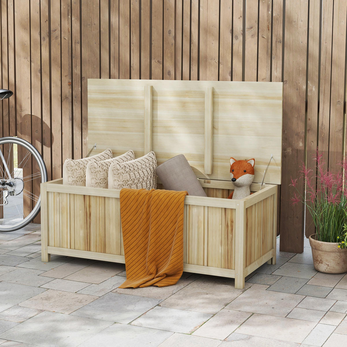 KISSENBOX DE-18674 172 L, Holz Natur - Naturfarben, Holzwerkstoff (55/45/120cm) - ComfortXL