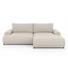 ECKSOFA mit Schlaffunktion, Bettkasten, extrabreite Ottomane rechts, abgerundete Armlehnen, B240/T145/H81 cm, Strukturstoff Beige / 21031 - Beige/Schwarz, Kunststoff/Textil (240/145cm) - luma-home