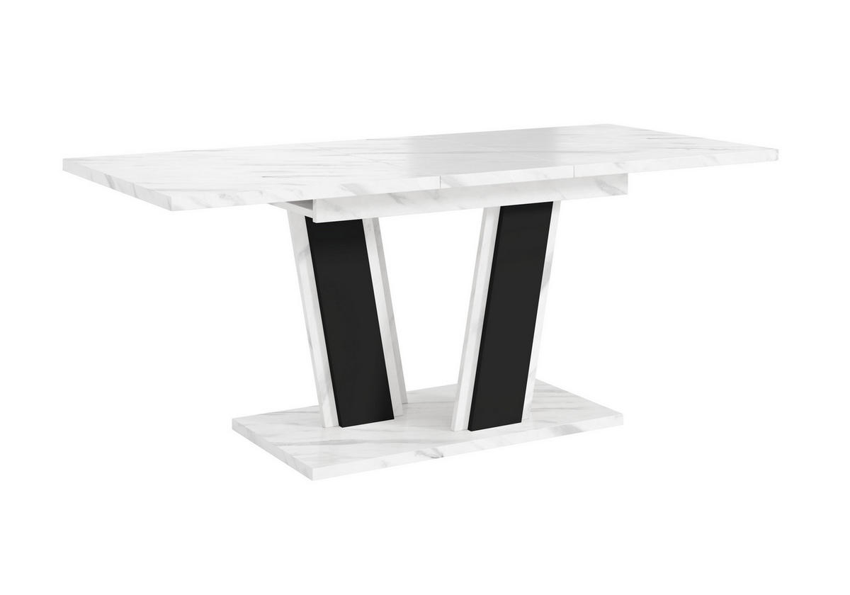 ESSTISCH BORSEN Ausziehbar 120 - 160 / 80 x 76 cm - Hellgrau/Schwarz, Holz (120/80/76cm) - MASSENO