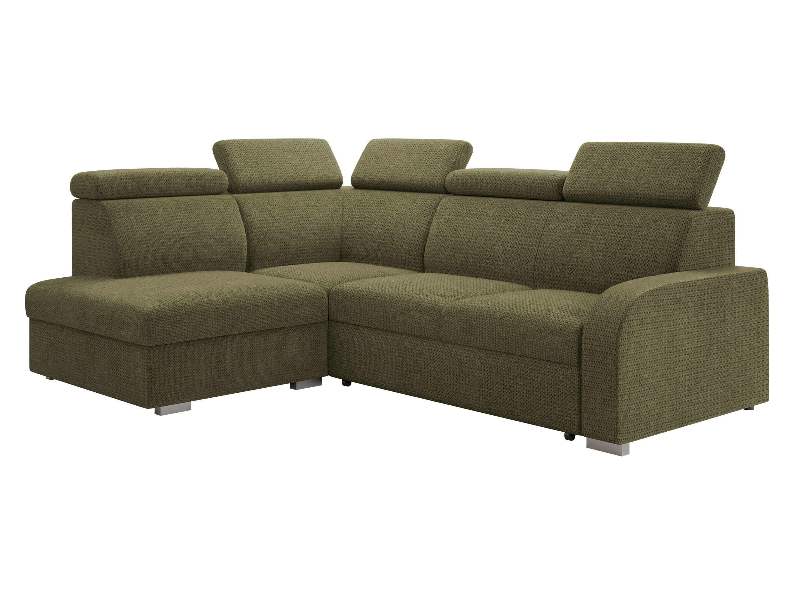 ECKSOFA Oslo 2rRLXp, Seite: Links LXP+R+2R - Silberfarben/Grün, Holz/Textil (250/200cm) - MIRJAN24