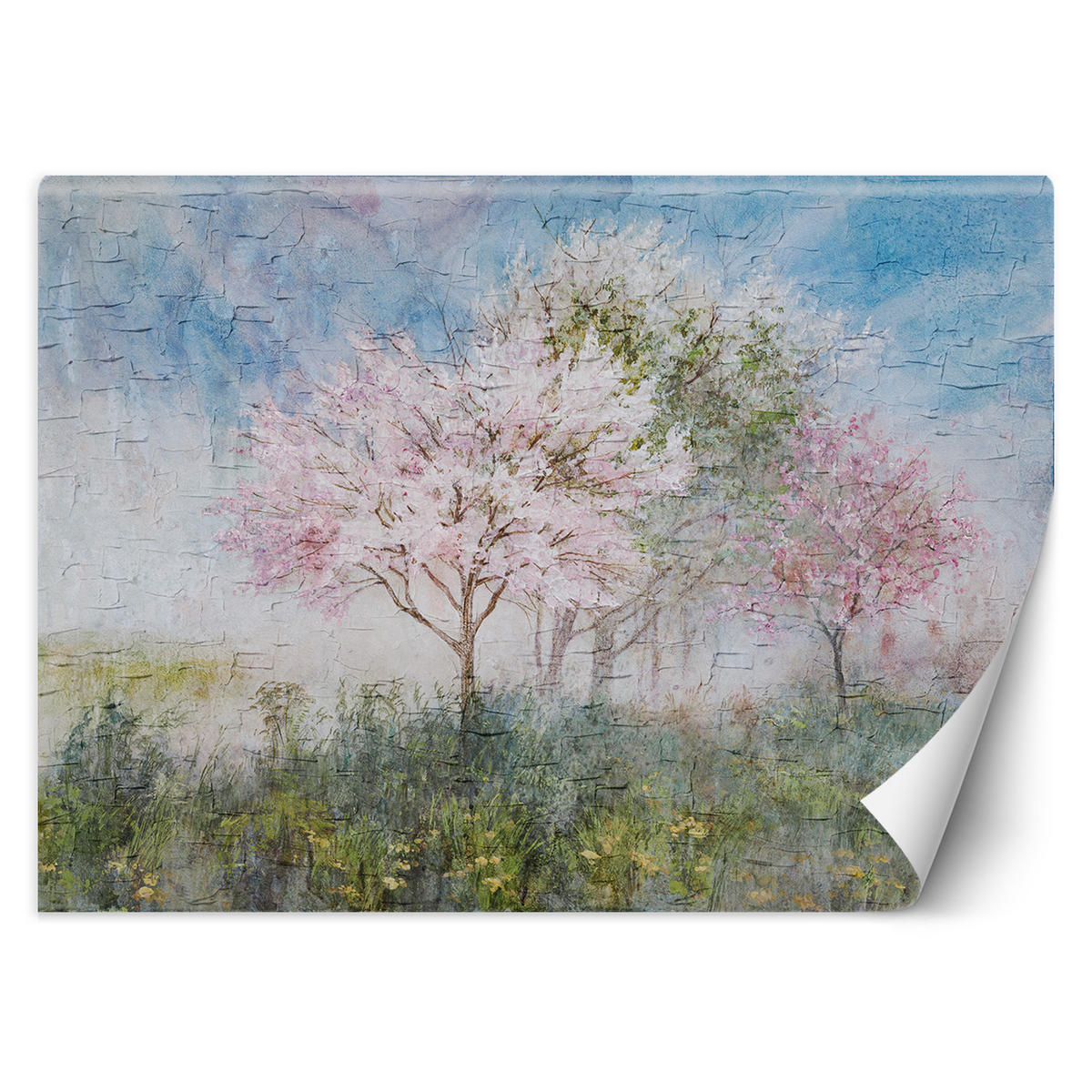 FOTOTAPETE, Ein blühender Baum in der alten Wiese - Multicolor, Papier (300/210cm) - Feeby