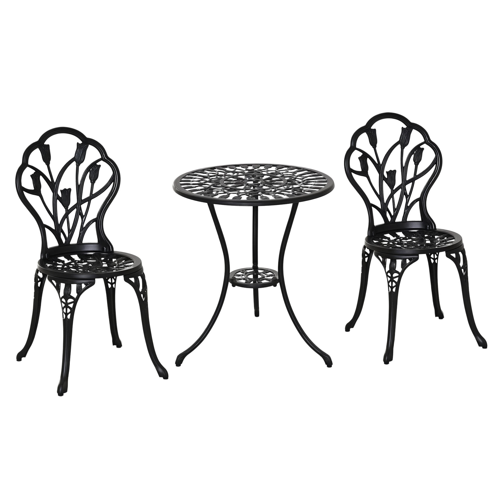 GARTENTISCH Schwarz 60.0/60.0/67.0cm - Schwarz, Metall (60/60/67cm)